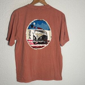 NEW Crazy Shirts VW Graphic T-Shirt Freedom to Explore USA Medium Hawaii Surfer
